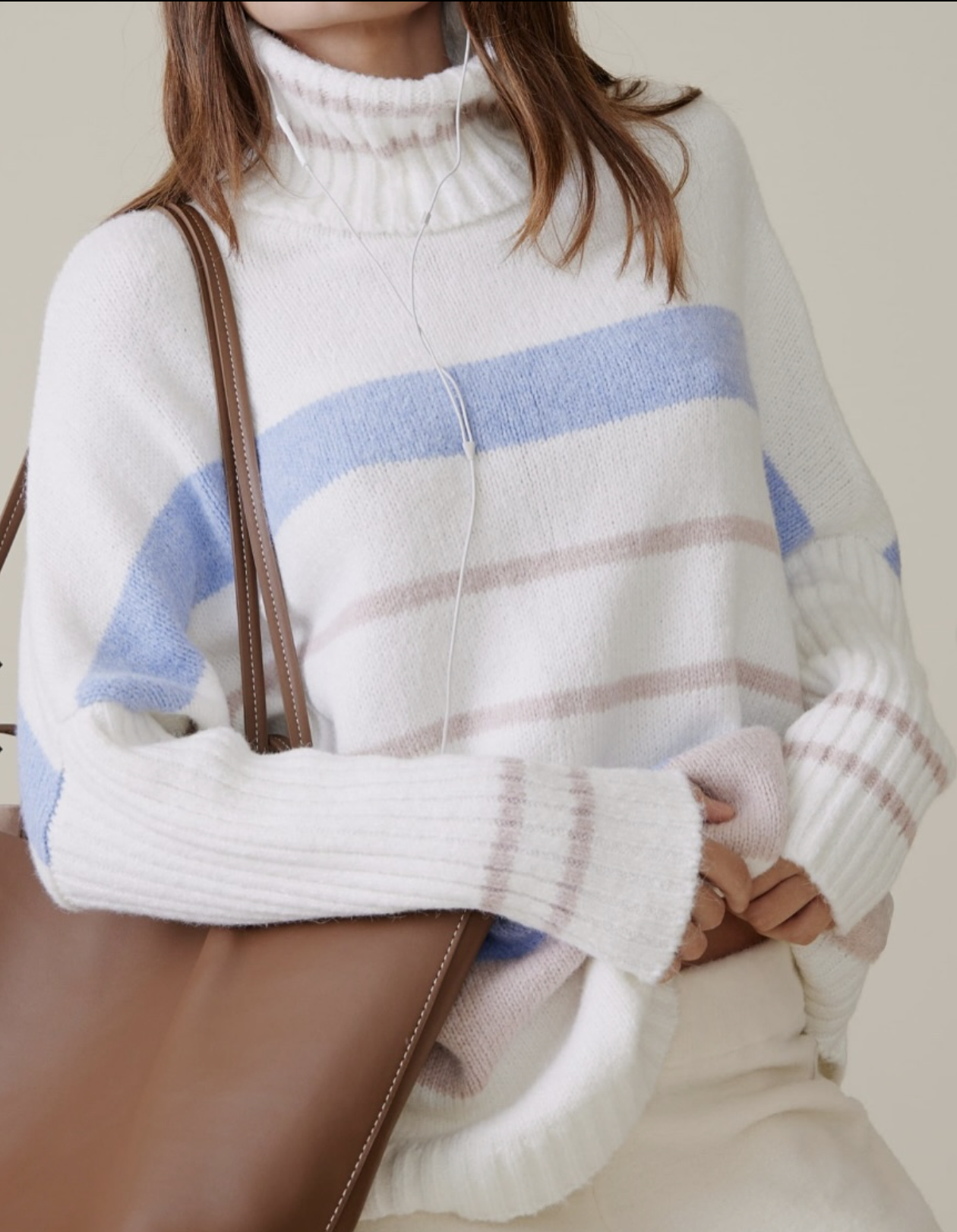 Sueter Azul Branco Bege